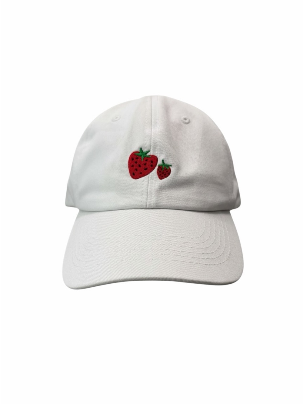 White Kids Strawberry Embroidered Baseball Cap Adult Unisex